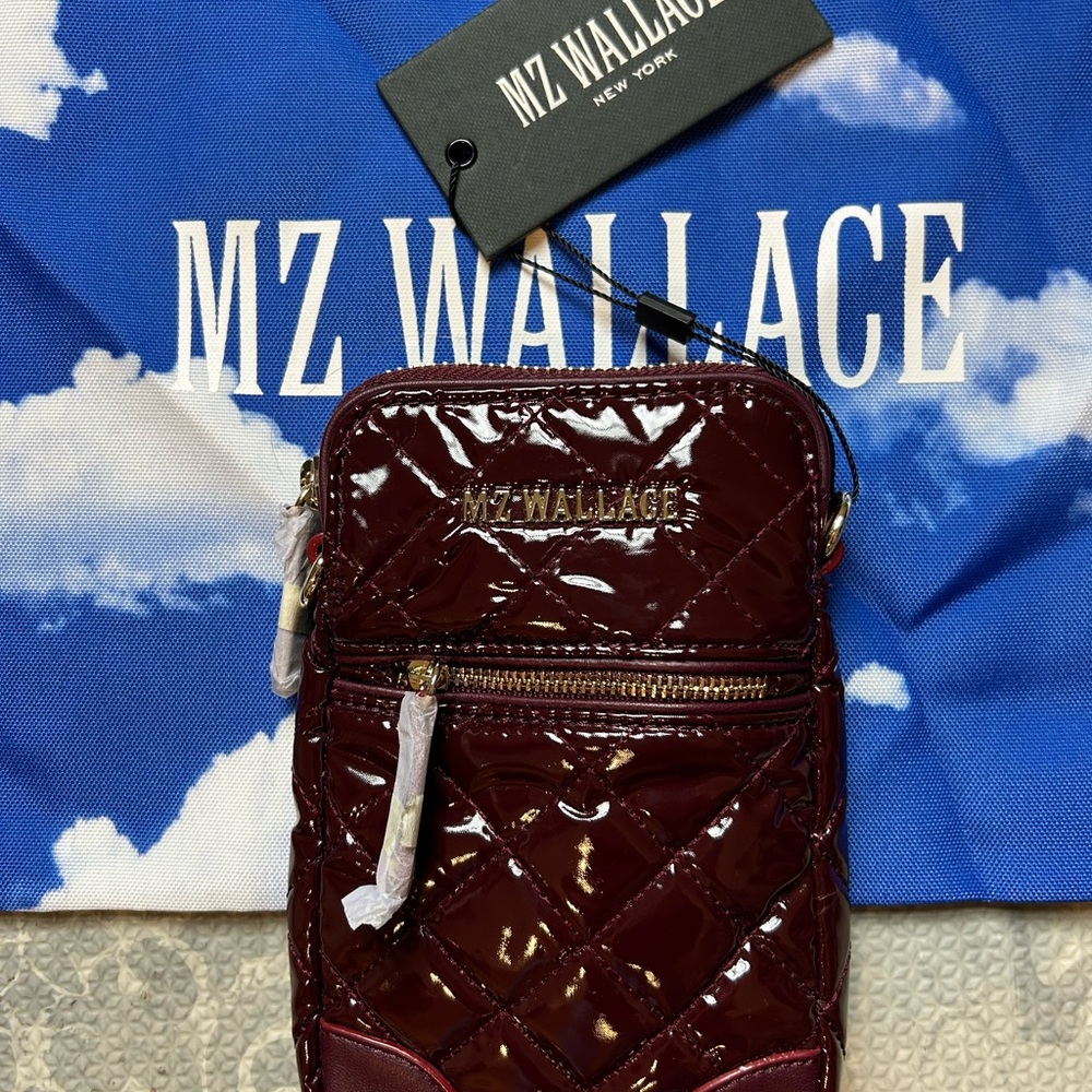 MZ Wallace Glossy Burgundy Quilted Bag - Picture 2 of 4